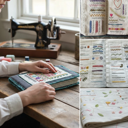 Embroidery Stitch Book Kit with A Complete Toolkit & Instructional Tutorial