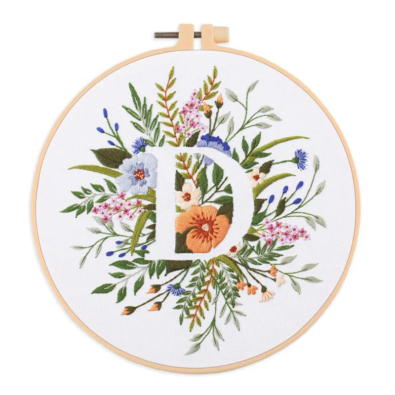 Letter Embroidery DIY Flowers Painting Full Needlework Bag