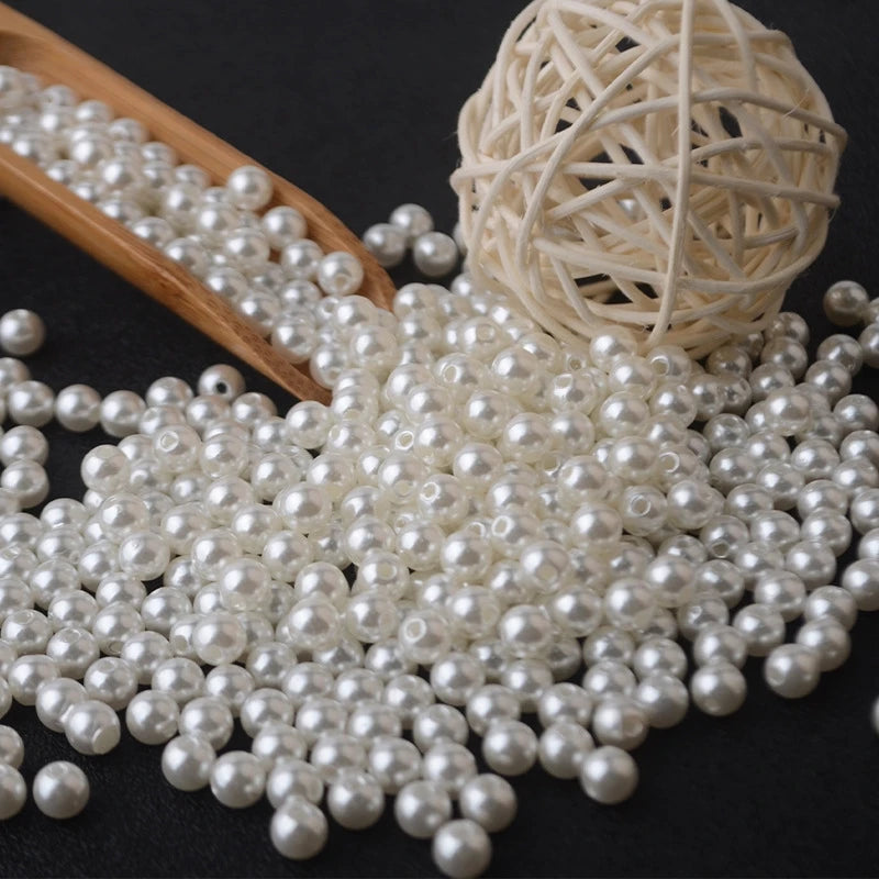 3-20mm ABS Imitation Pearl Beads With Hole Round  Loose Beads