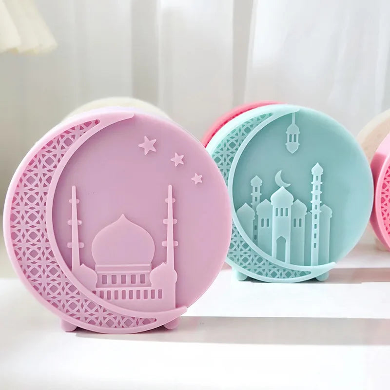 DIY Mosque Patterned Round Candle Silicone Mold
