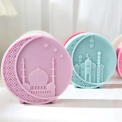 DIY Mosque Patterned Round Candle Silicone Mold