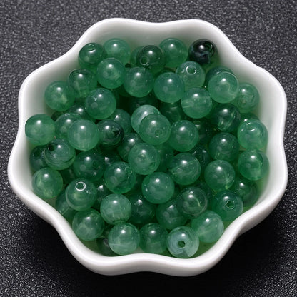 6-18mm Gradient Acrylic Beads Round Cat's Eye  Loose Spacer Beads