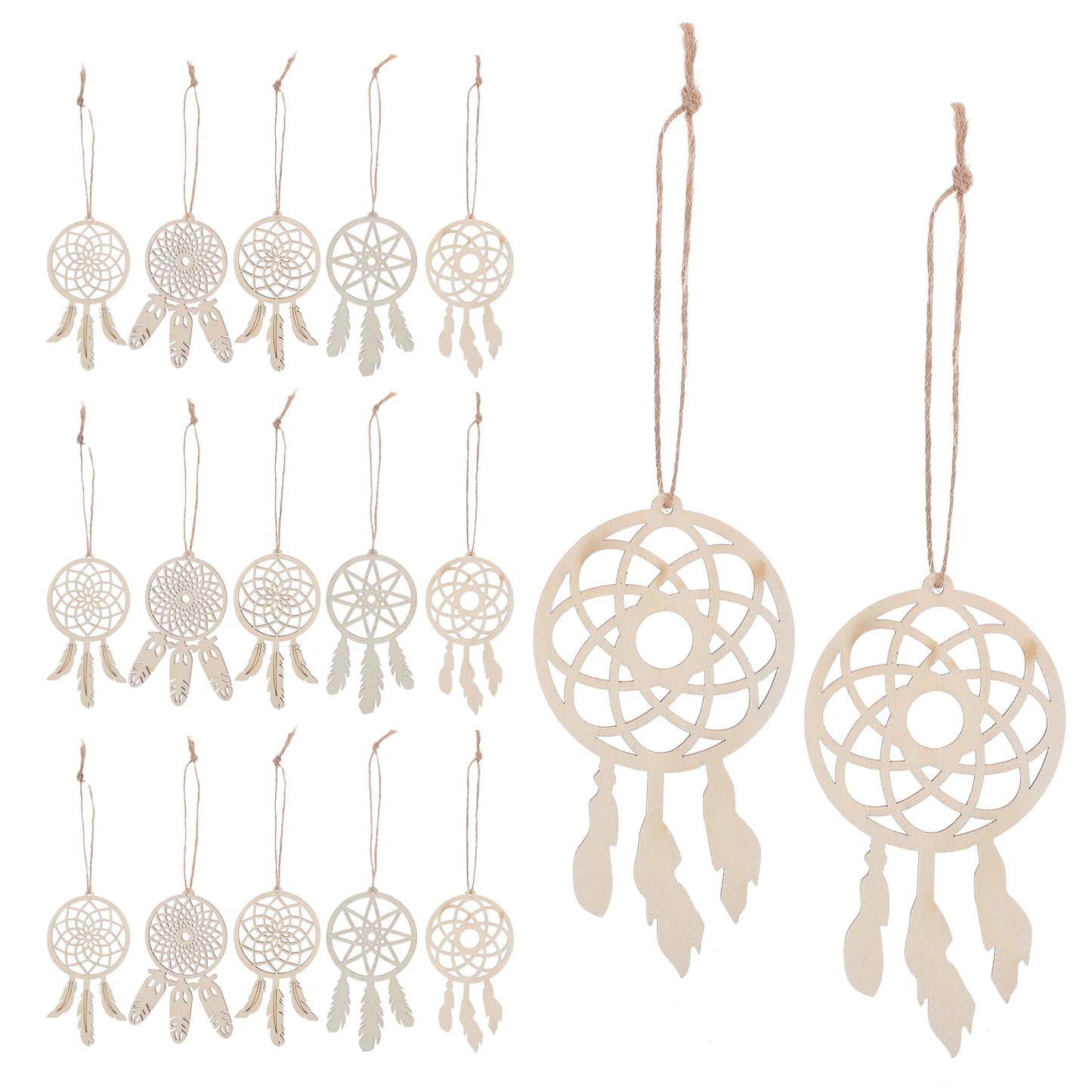 50Pcs Dream Catcher Kits   Unfinished Wood