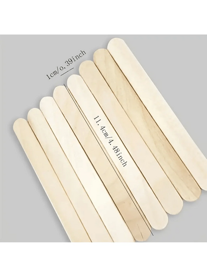 50/100/200 Pieces 11.4cm/4.5 inch Small Wooden Craft Sticks