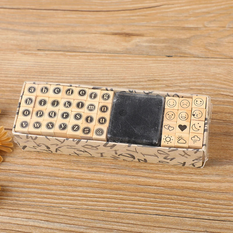 40pcs/set Creative Character Wooden Stamp Set