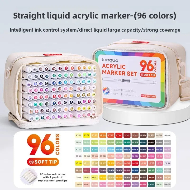 LANGUO 240/9 Colors Acrylic Color Markers Direct Liquid Paint Marker