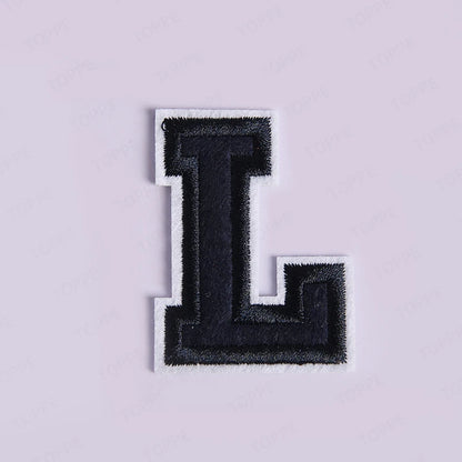 Navy Blue Letter Iron On Patch Applique