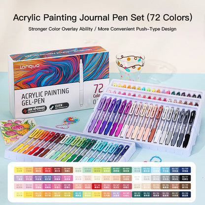 LANGUO 36/54/72/90 Colors Acrylic Painting Gel Pens
