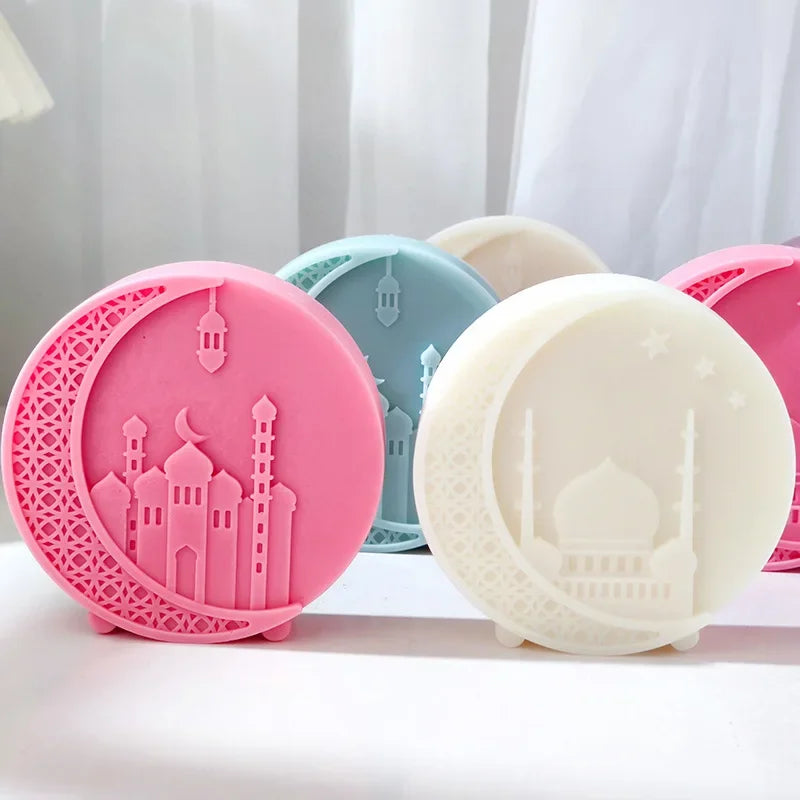 DIY Mosque Patterned Round Candle Silicone Mold