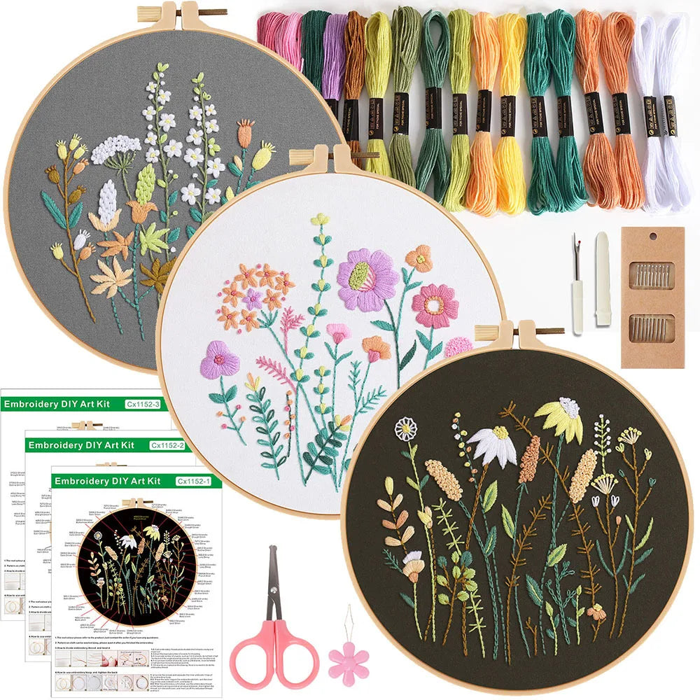 3/4pcs Embroidery Starter Kit for Diy Crafter