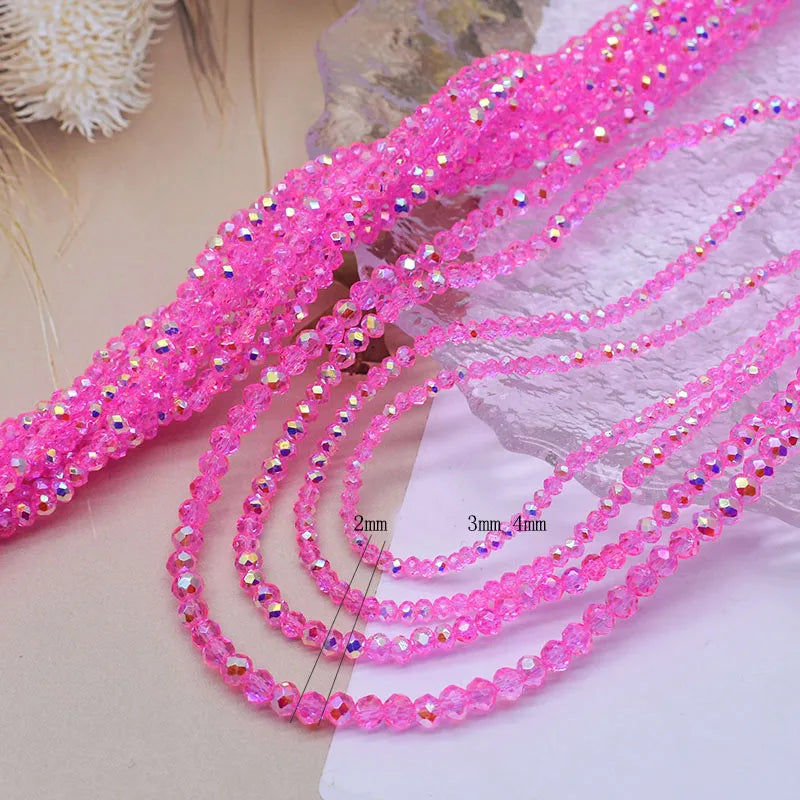 New 2 3 4mm Dyeing Rondelle Crystal Glass Beads