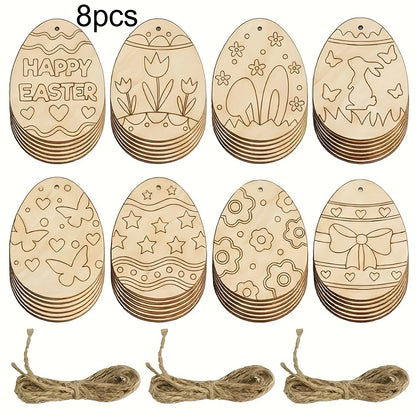 8pcs Easter Wooden Assorted