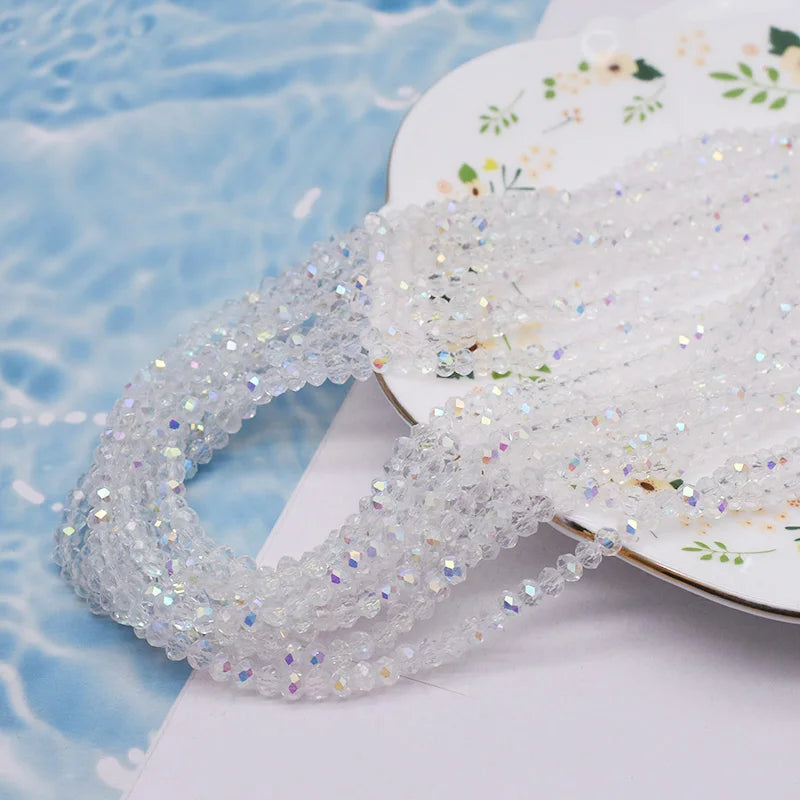 New 2 3 4mm Dyeing Rondelle Crystal Glass Beads