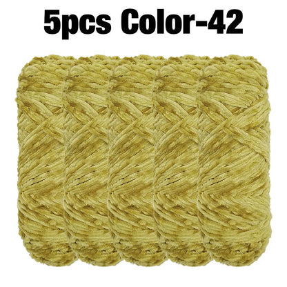 5 Rolls 100g Each Roll Premium Velvet Chenille Yarn