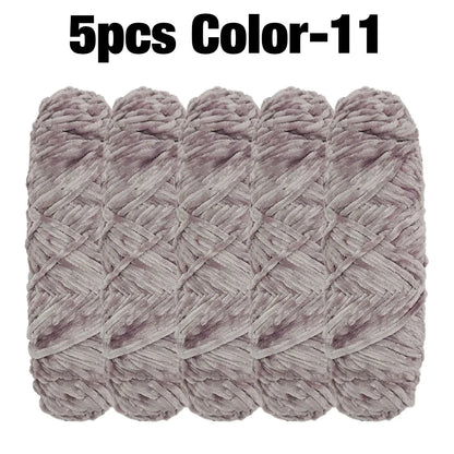 5 Rolls 100g Each Roll Premium Velvet Chenille Yarn