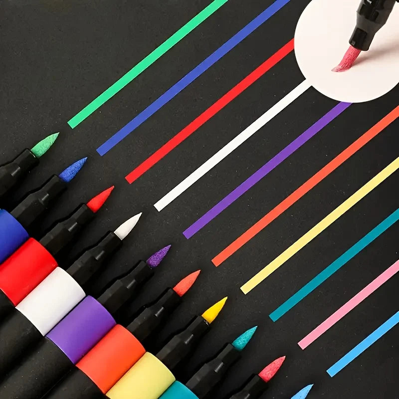 Soft Brush Tip Acrylic Marker Pens – Vibrant, No Bleeding
