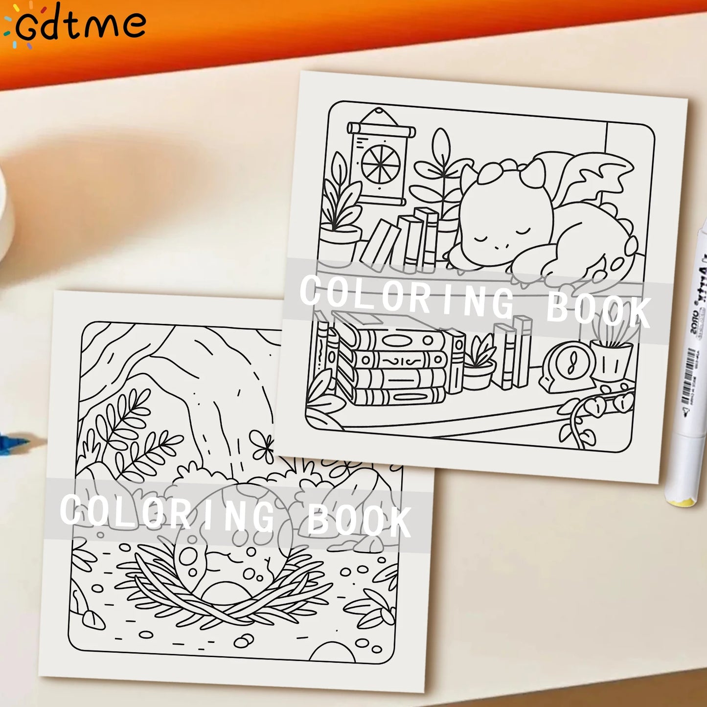 TINY DRAGON'S DAY COZY AND CUTE Coloring Book