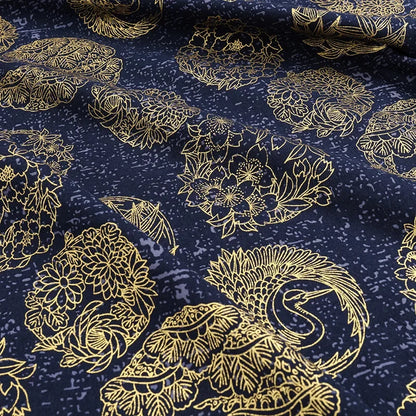 50x145cm Japanese Kimono Bronzed Fabric