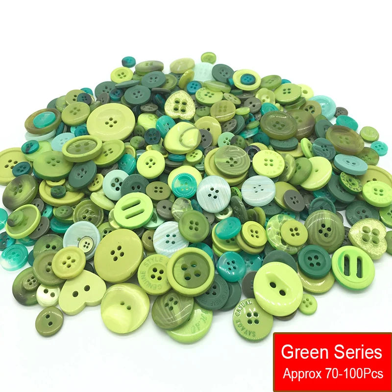 50g/Pack Mix Size Mix color Resin Button 1-3cm