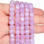 Natural Amethyst Beads 7-8mm Faceted Square Cube Geometric