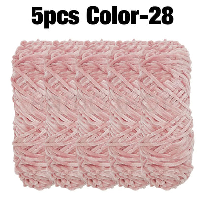 5 Rolls 100g Each Roll Premium Velvet Chenille Yarn