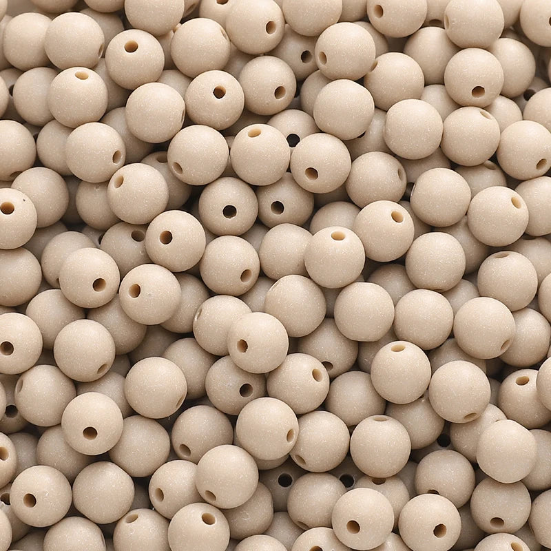 50-100pcs 8/10mm Acrylic Frosted Matte Round Beads Multi Color