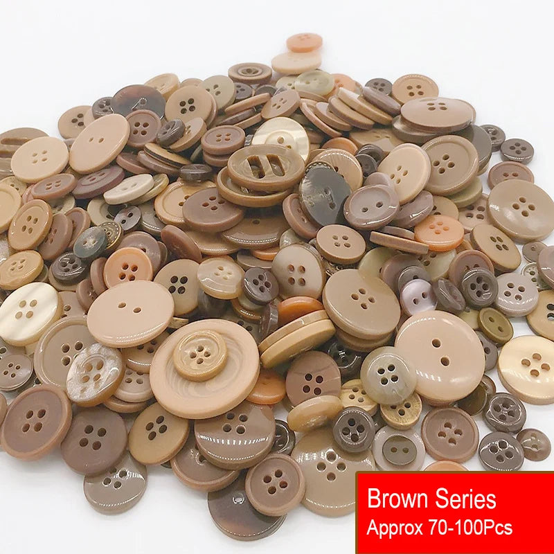 50g/Pack Mix Size Mix color Resin Button 1-3cm