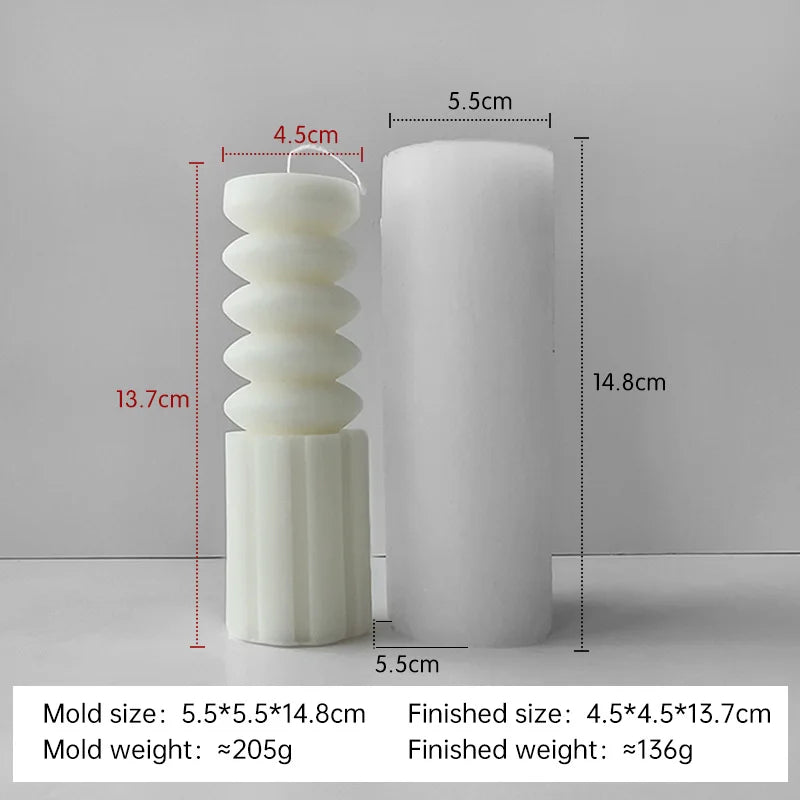 Striped Cylinder Aroma Candle Silicone Mold