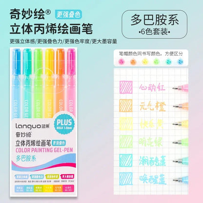 LANGUO 207/4 Colors Glitter Acrylic 0.5/1.0mm Gel Pen