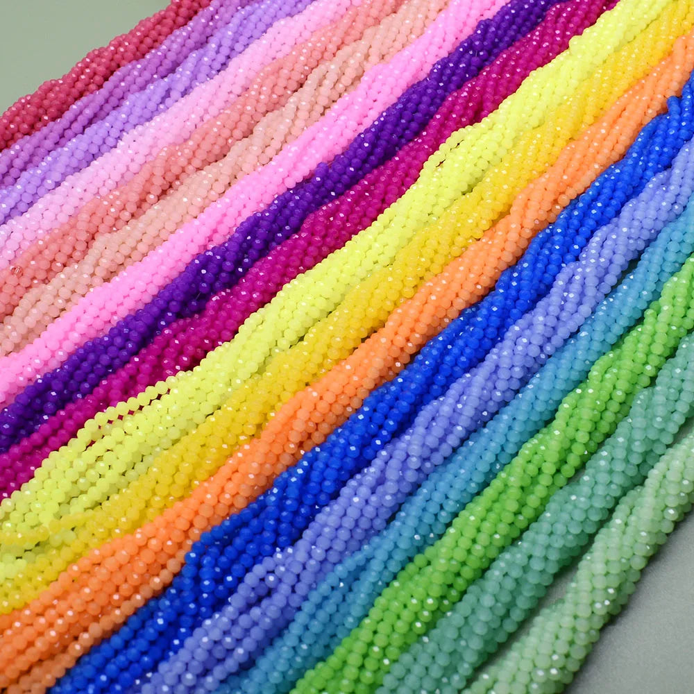New 2 3 4mm Dyeing Rondelle Crystal Glass Beads
