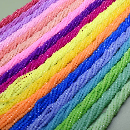 New 2 3 4mm Dyeing Rondelle Crystal Glass Beads
