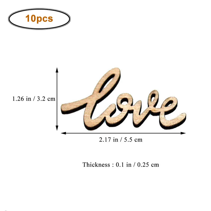 10pcs/lot Little Love Wood Crafts DIY Cutout Wooden Slices