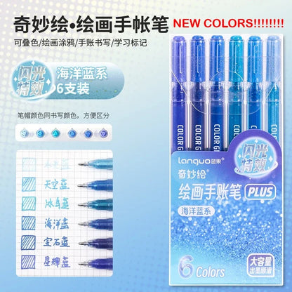 LANGUO 207/4 Colors Glitter Acrylic 0.5/1.0mm Gel Pen