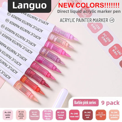 LANGUO 240/9 Colors Acrylic Color Markers Direct Liquid Paint Marker