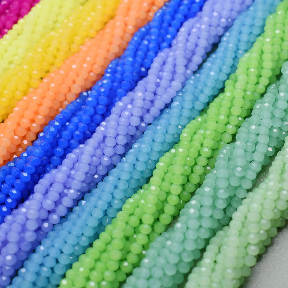 New 2 3 4mm Dyeing Rondelle Crystal Glass Beads