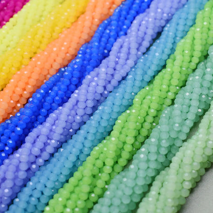 New 2 3 4mm Dyeing Rondelle Crystal Glass Beads