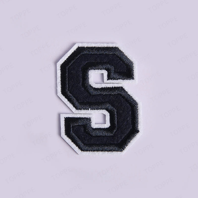 Navy Blue Letter Iron On Patch Applique