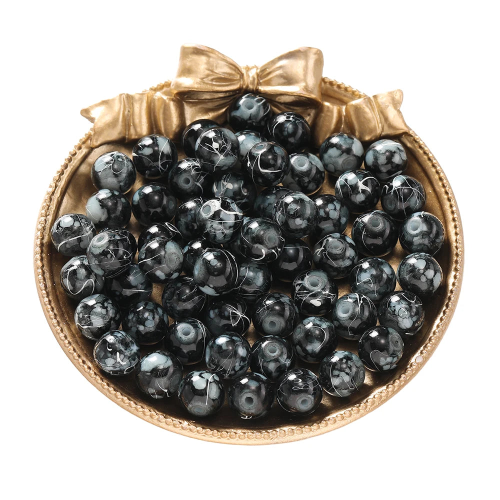 4/6/8/10mm Crystal Glass Crackle Round Bead