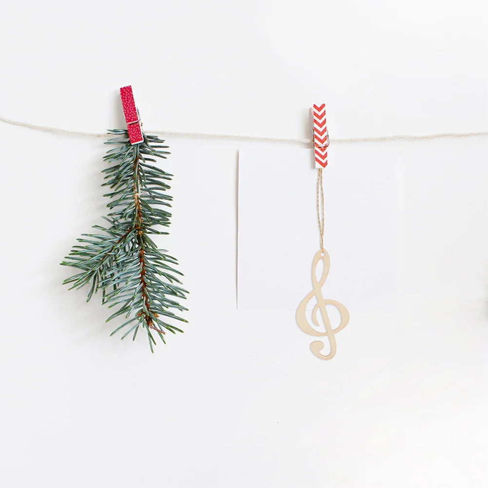 20Pcs Unfinished Wood Music Notes