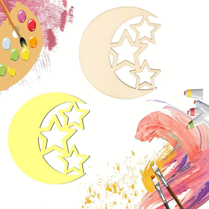 20/30pcs Hollow Wooden Moon Star