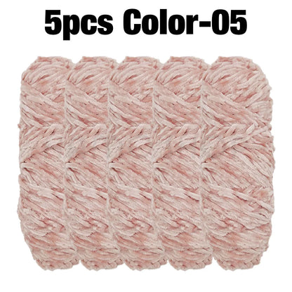 5 Rolls 100g Each Roll Premium Velvet Chenille Yarn
