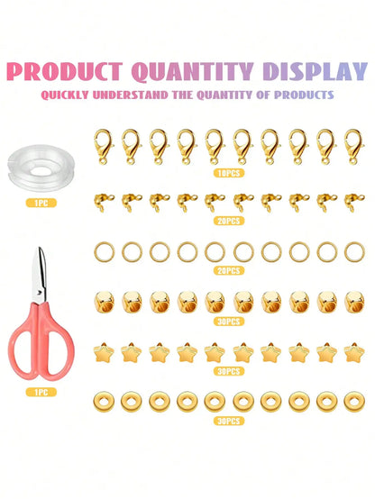 2400pcs Bracelet Making Kit with Clay Beads, 24-Color Flat Round