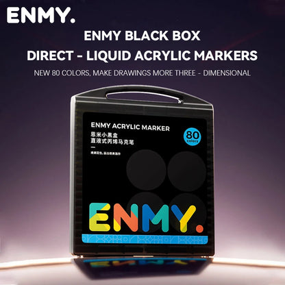 enmy Black box Direct Liquid acrylic markers with paper 24-80 colors