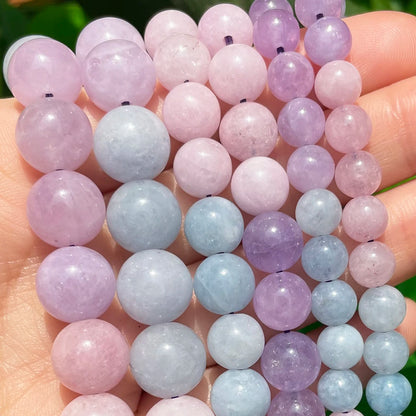 Natural Stone Dark Blue Chalcedony Jades Beads Round Loose Spacer Beads