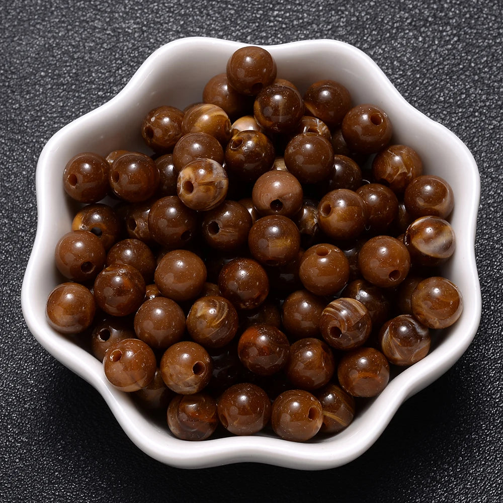6-18mm Gradient Acrylic Beads Round Cat's Eye  Loose Spacer Beads