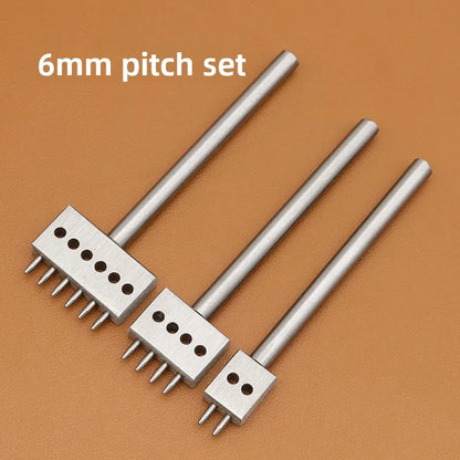 3Pcs Manual Leather Hole Punch Tool Set Round Punch Die Set for DIY Leather Crafting Handmade Leather Working Crafters Kit