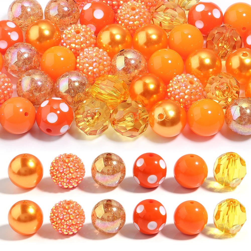 12Pcs Same Color Series Beads 20mm Loose Spacer Beads