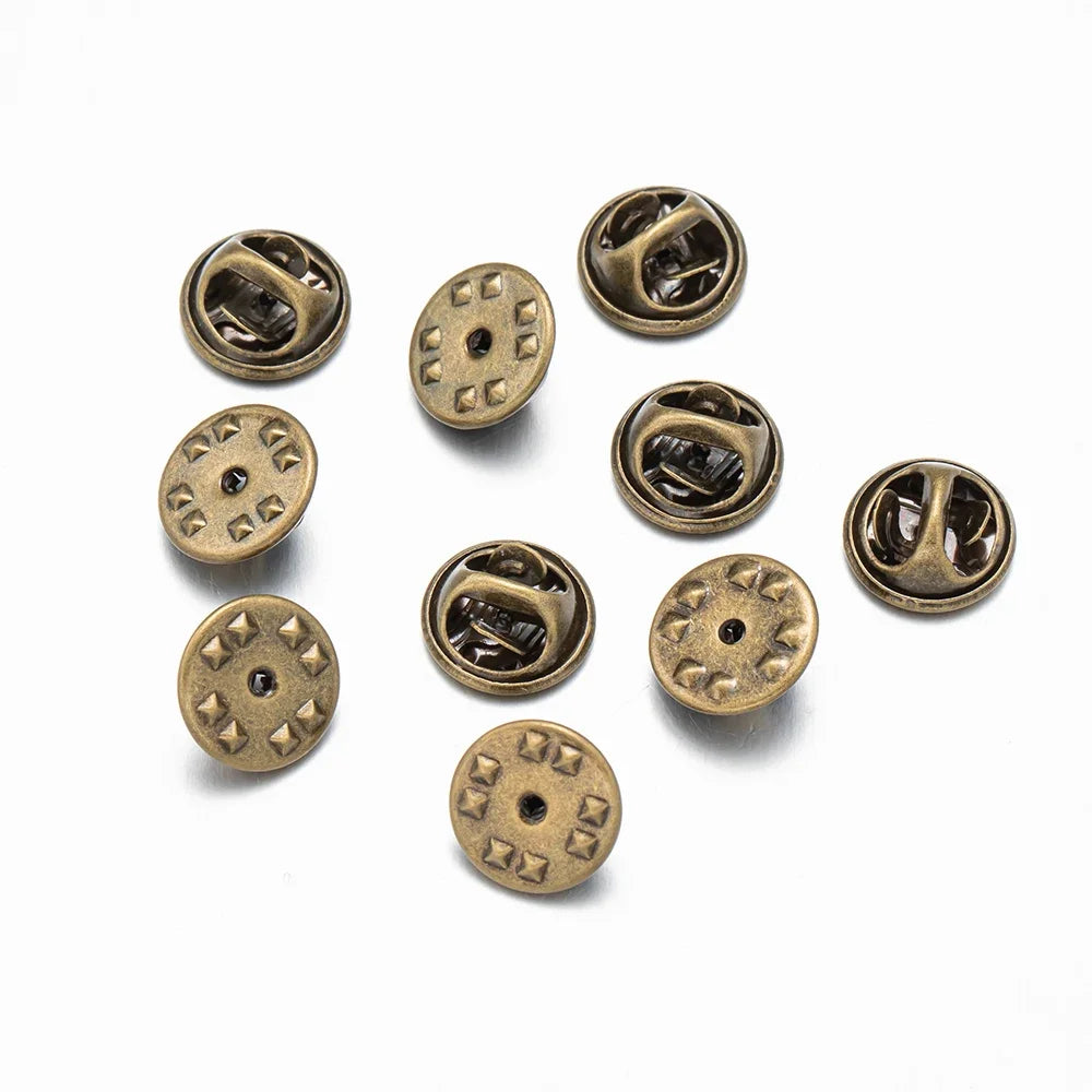 100pc Metal Locking Pin Back Brooch Badge Holder