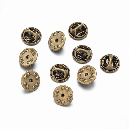 100pc Metal Locking Pin Back Brooch Badge Holder