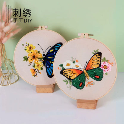 Embroidery Kit Butterfly Printed Pattern for Beginner